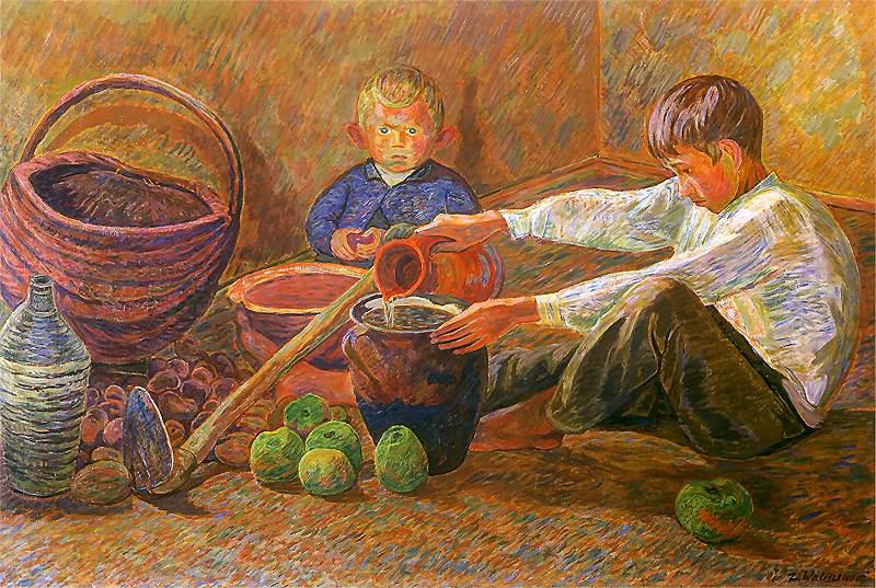 Zygmunt Waliszewski Boys and still life. China oil painting art